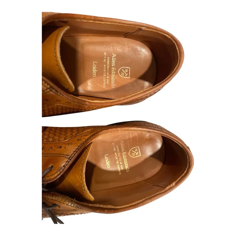 Allen Edmonds Tan Leather Brogue Oxfords 12 D‎